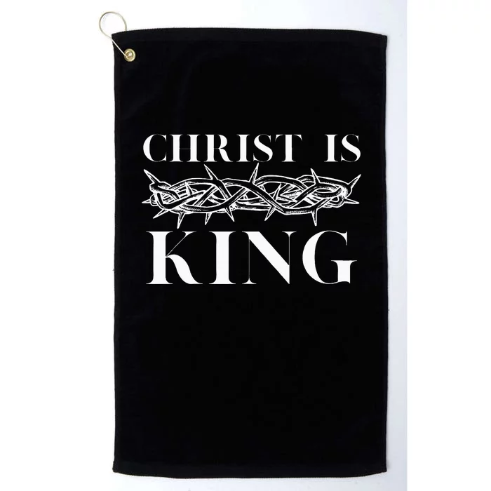 Christ Is King Christian Crown Of Thorns Christ Is King Platinum Collection Golf Towel