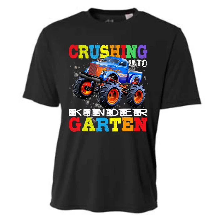 Crushing Into Kindergarten Tee Monster Truck Back To School Cooling Performance Crew T-Shirt