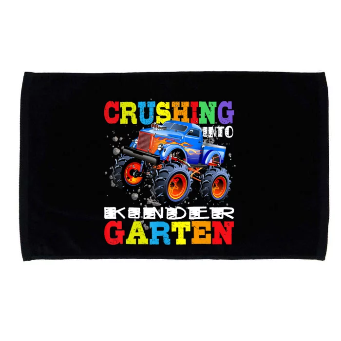 Crushing Into Kindergarten Tee Monster Truck Back To School Microfiber Hand Towel