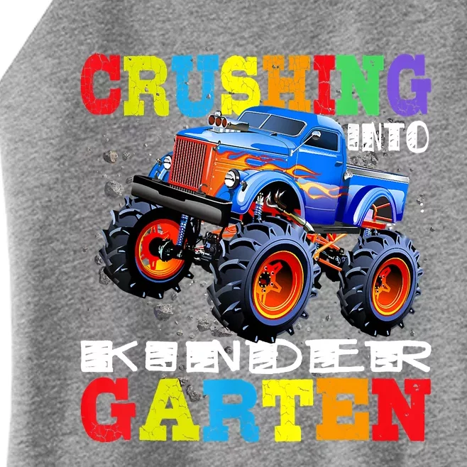 Crushing Into Kindergarten Tee Monster Truck Back To School Women’s Perfect Tri Rocker Tank