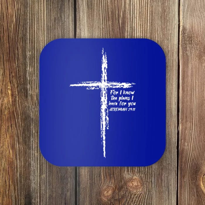 Cross I Know The Plans Verse Bible Jesus God Christian Gift Coaster