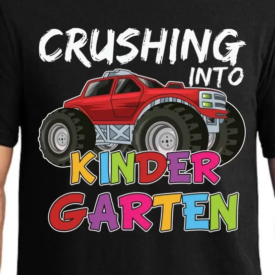 Crushing Into Kindergarten Monster Truck Cute Kindergarten Gift Pajama Set