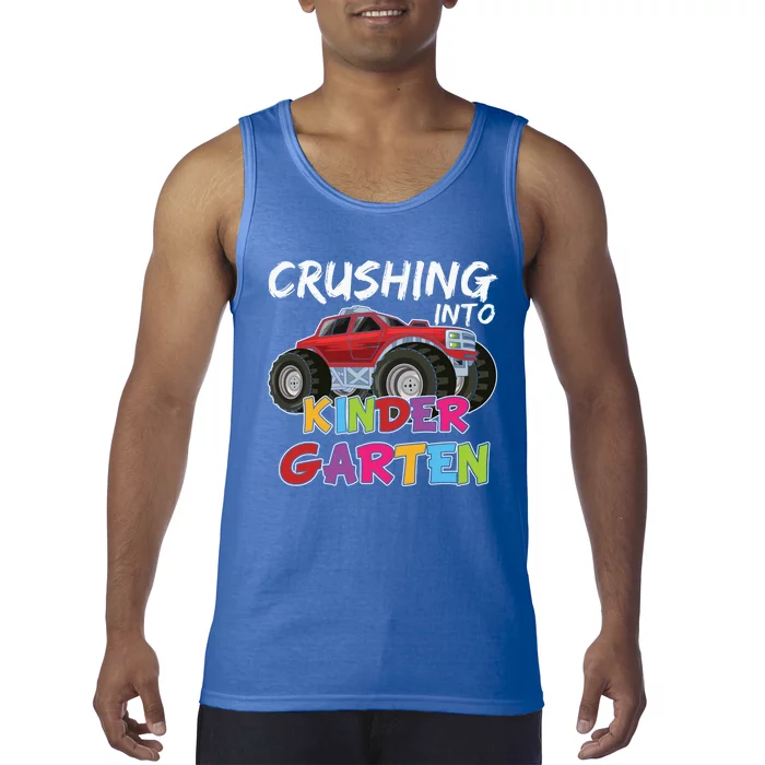 Crushing Into Kindergarten Monster Truck Cute Kindergarten Gift Tank Top