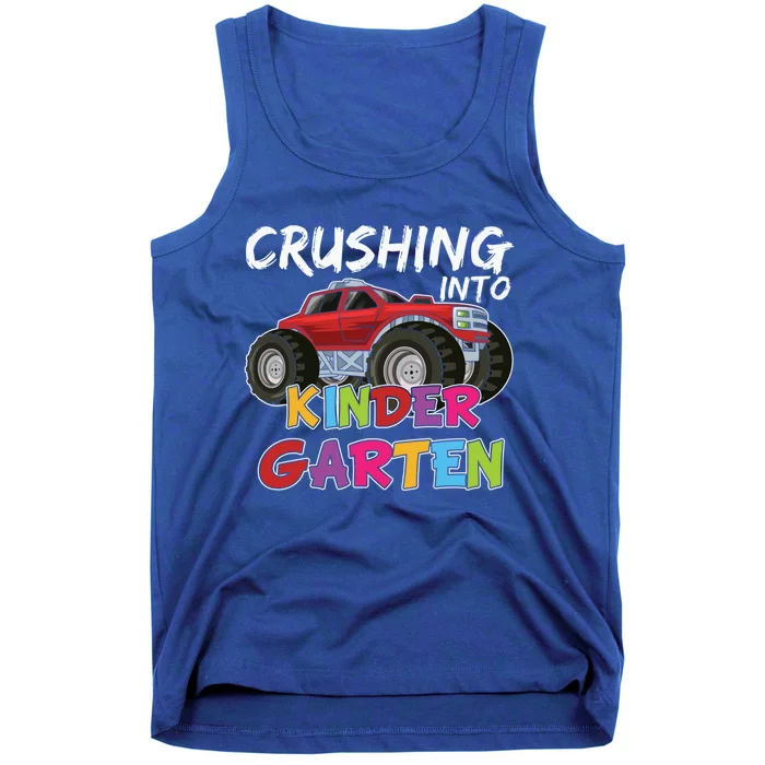 Crushing Into Kindergarten Monster Truck Cute Kindergarten Gift Tank Top