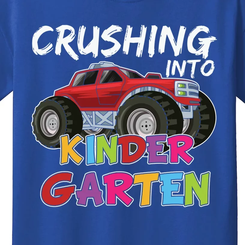 Crushing Into Kindergarten Monster Truck Cute Kindergarten Gift Kids T-Shirt