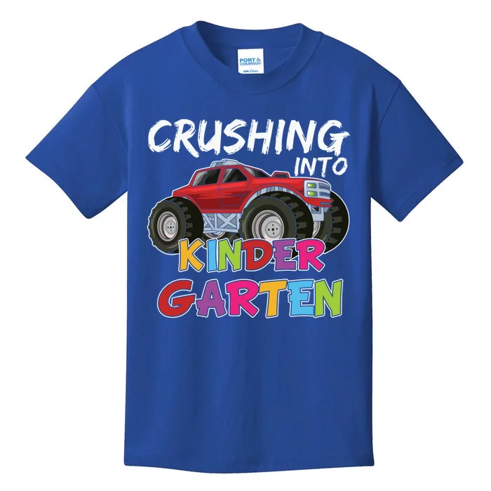 Crushing Into Kindergarten Monster Truck Cute Kindergarten Gift Kids T-Shirt