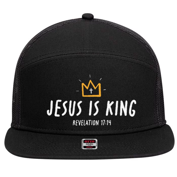 Christ Is King King Of Kings Lord Of Lords 7 Panel Mesh Trucker Snapback Hat