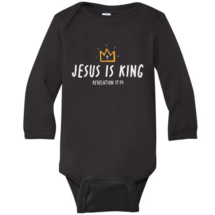 Christ Is King King Of Kings Lord Of Lords Baby Long Sleeve Bodysuit