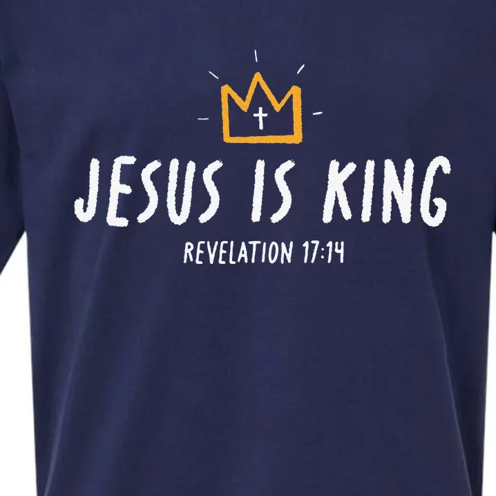 Christ Is King King Of Kings Lord Of Lords Sueded Cloud Jersey T-Shirt