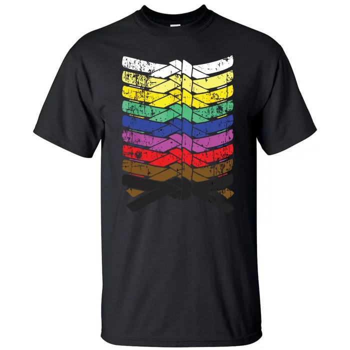 Cool Illustrated Karate Belt Colors Tall T-Shirt