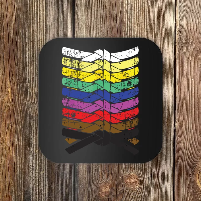 Cool Illustrated Karate Belt Colors Coaster