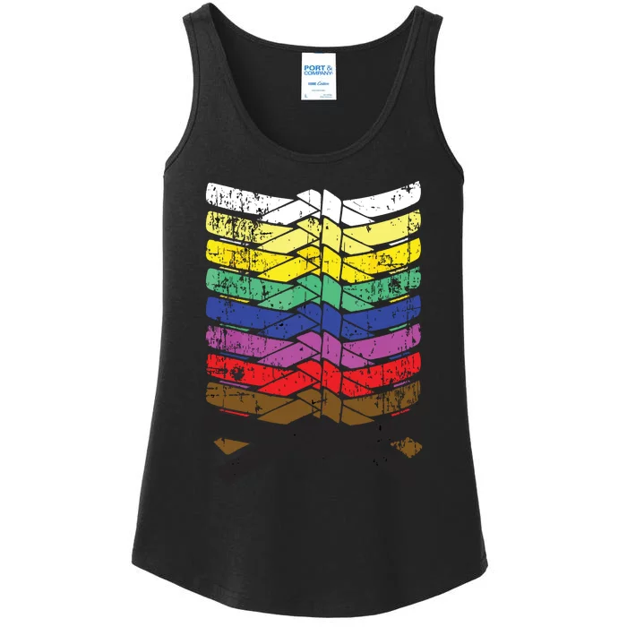 Cool Illustrated Karate Belt Colors Ladies Essential Tank