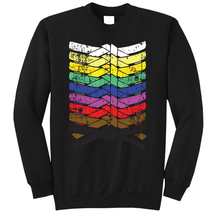 Cool Illustrated Karate Belt Colors Tall Sweatshirt