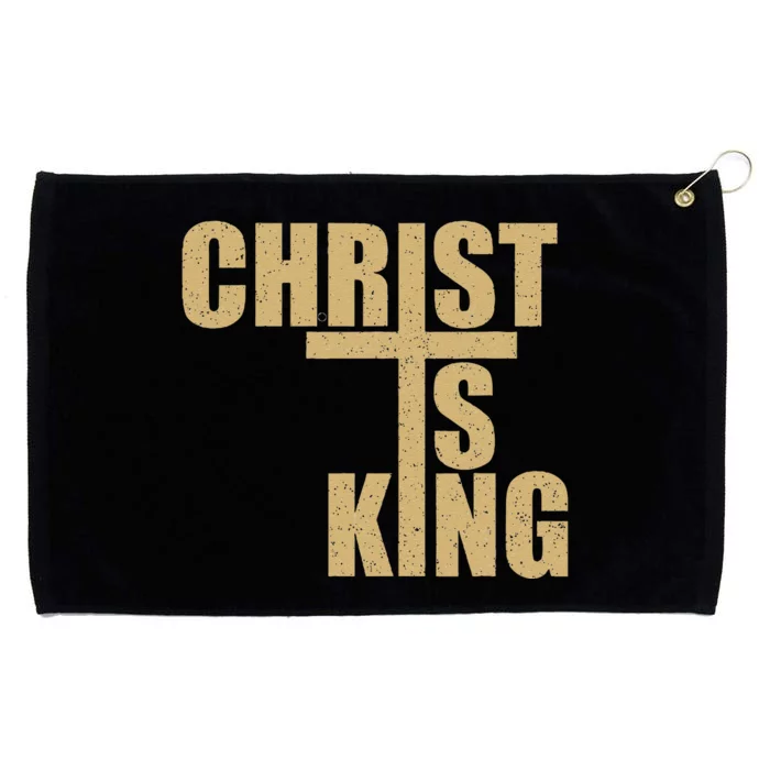 Christ Is King Jesus Is King Cross Crucifix Grommeted Golf Towel