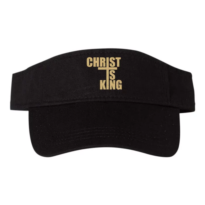 Christ Is King Jesus Is King Cross Crucifix Valucap Bio-Washed Visor