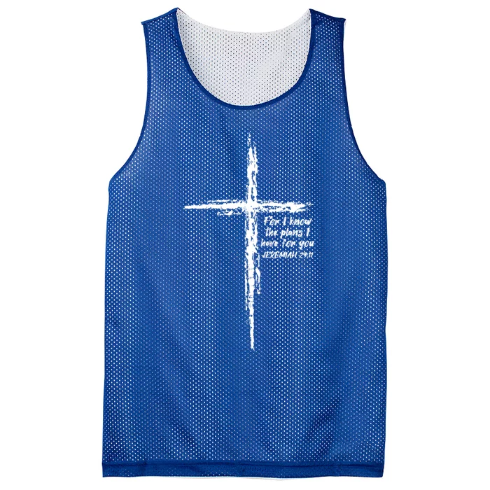 Cross I Know The Plans Verse Bible Jesus God Christian Gift Mesh Reversible Basketball Jersey Tank