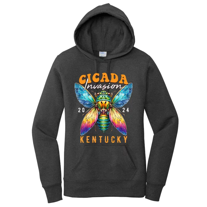 Cicada Invasion Kentucky 2024 Insect Broods Xix And Xiii Women's Pullover Hoodie