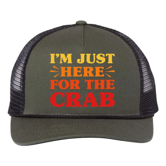 Crab I Love Crab Funny Food Lover Retro Rope Trucker Hat Cap