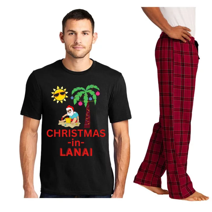 Christmas In Lanai Deck The Palm Trees Family Vacation Gift Pajama Set