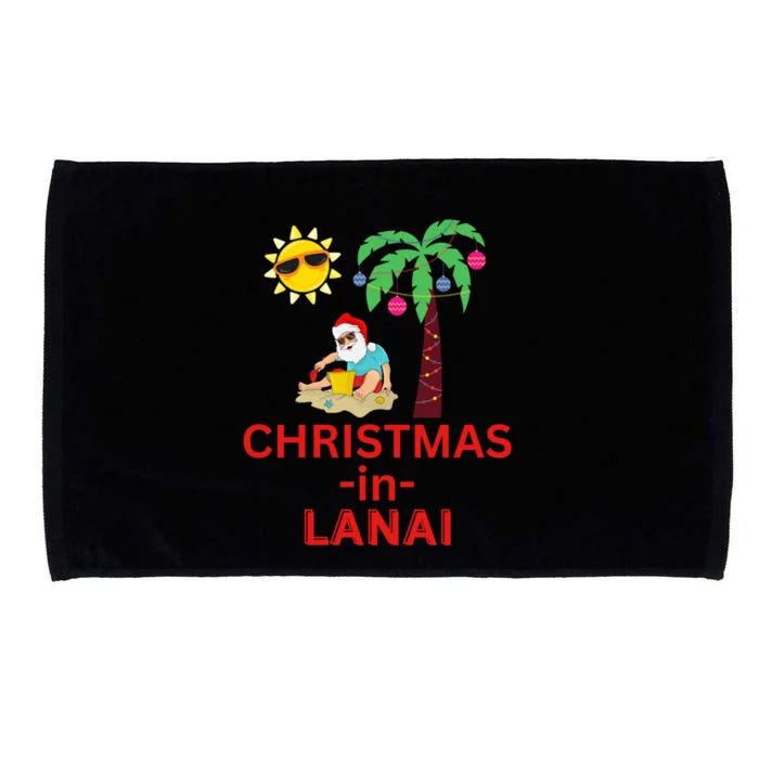 Christmas In Lanai Deck The Palm Trees Family Vacation Gift Microfiber Hand Towel