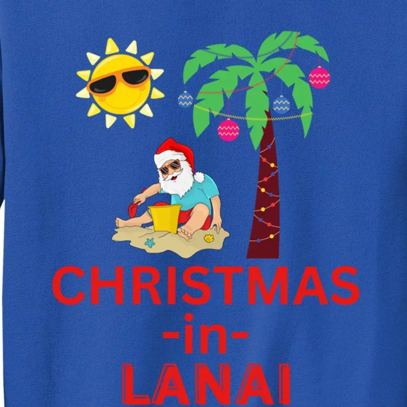 Christmas In Lanai Deck The Palm Trees Family Vacation Gift Sweatshirt