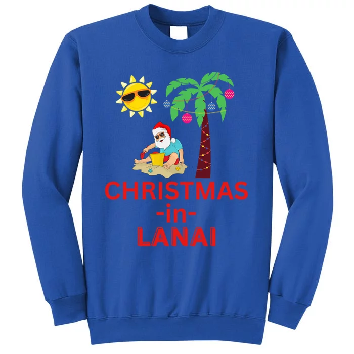 Christmas In Lanai Deck The Palm Trees Family Vacation Gift Sweatshirt