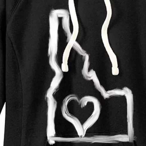 Cute Idaho Love State Outline With Heart Great Gift Women's Fleece Hoodie