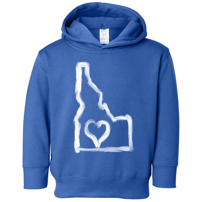 Cute Idaho Love State Outline With Heart Great Gift Toddler Hoodie