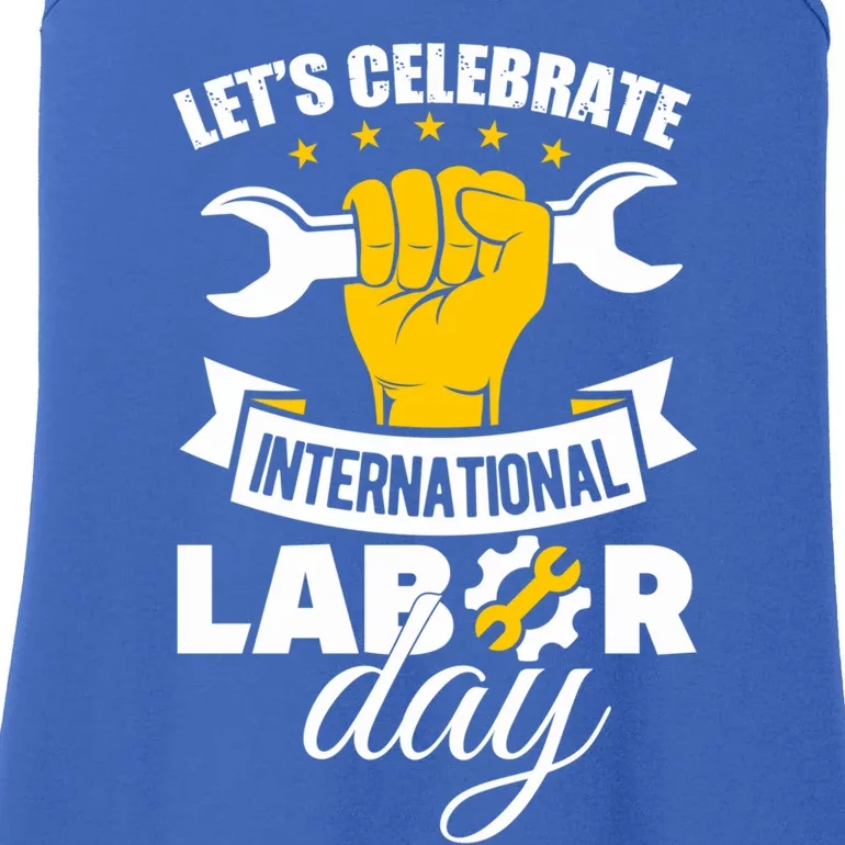 Celebrate International Labor Day Happy Union Worker Gift Ladies Essential Tank