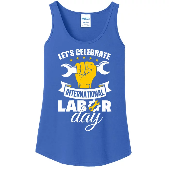 Celebrate International Labor Day Happy Union Worker Gift Ladies Essential Tank