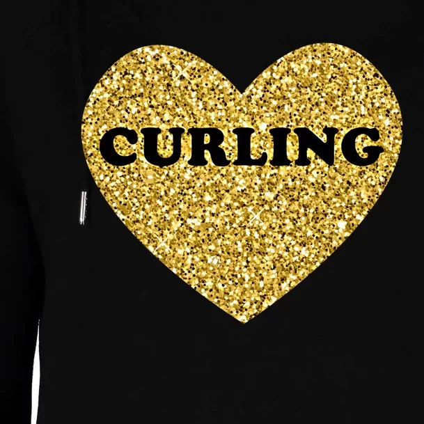 Curling I Love Curling Gift Womens Funnel Neck Pullover Hood