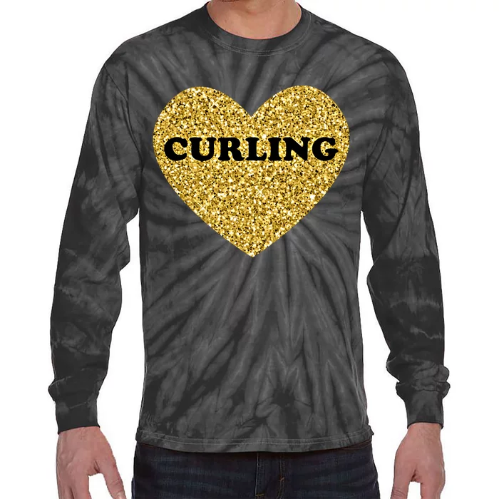 Curling I Love Curling Gift Tie-Dye Long Sleeve Shirt