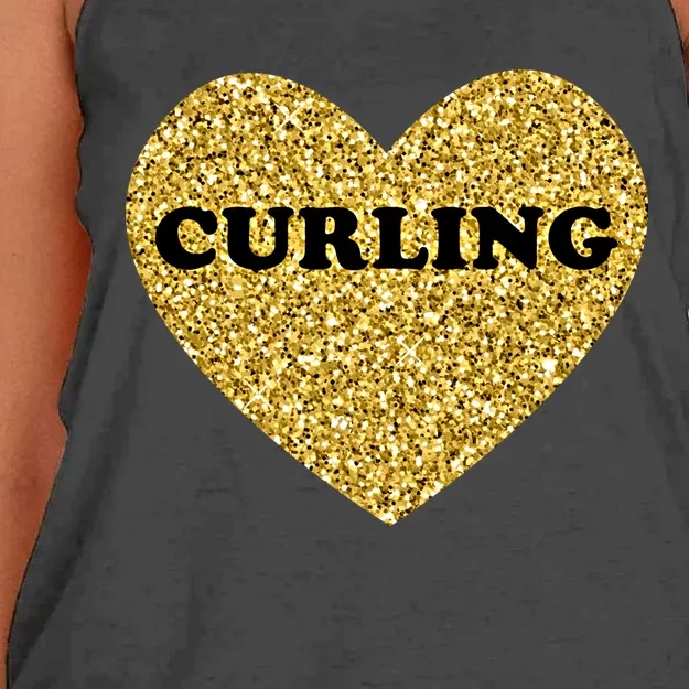 Curling I Love Curling Gift Women's Knotted Racerback Tank