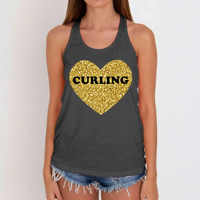 Curling I Love Curling Gift Women's Knotted Racerback Tank