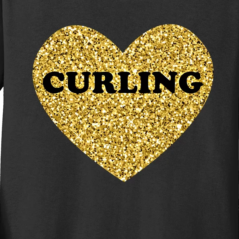 Curling I Love Curling Gift Kids Long Sleeve Shirt