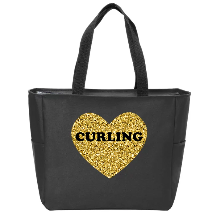 Curling I Love Curling Gift Zip Tote Bag