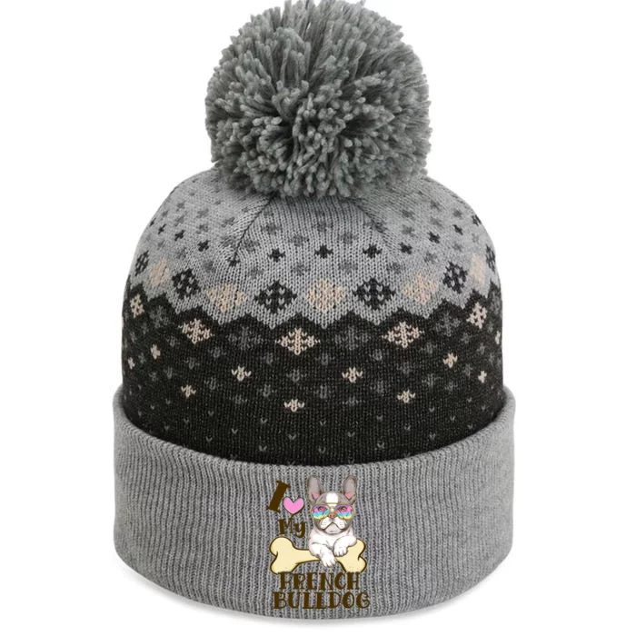 Cute I Love My French Bulldog The Baniff Cuffed Pom Beanie