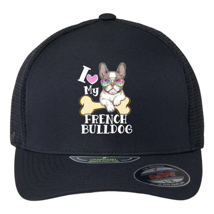 Cute I Love My French Bulldog Flexfit Unipanel Trucker Cap