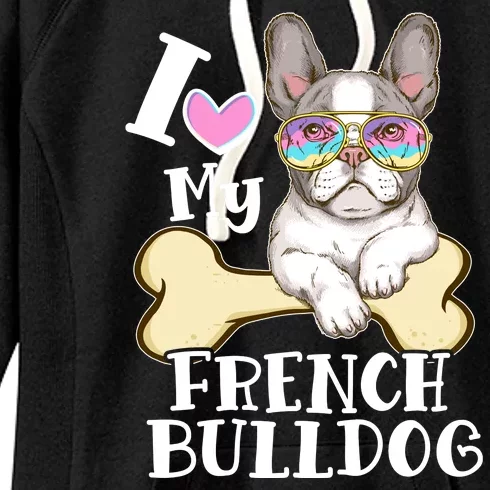 Cute I Love My French Bulldog Women's Fleece Hoodie