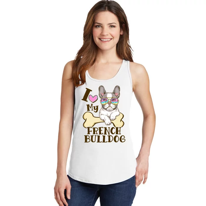 Cute I Love My French Bulldog Ladies Essential Tank