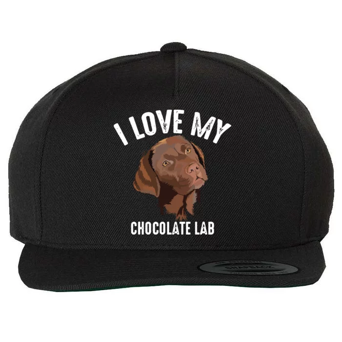 Cool I Love My Chocolate Lab Funny Brown Labrador Pet Gift Wool Snapback Cap