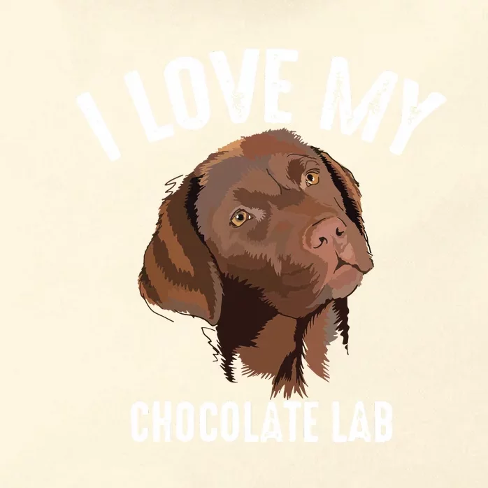 Cool I Love My Chocolate Lab Funny Brown Labrador Pet Gift Zip Tote Bag