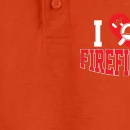 Cute I Love My Firefighter Firefighting Family Gift Dry Zone Grid Performance Polo