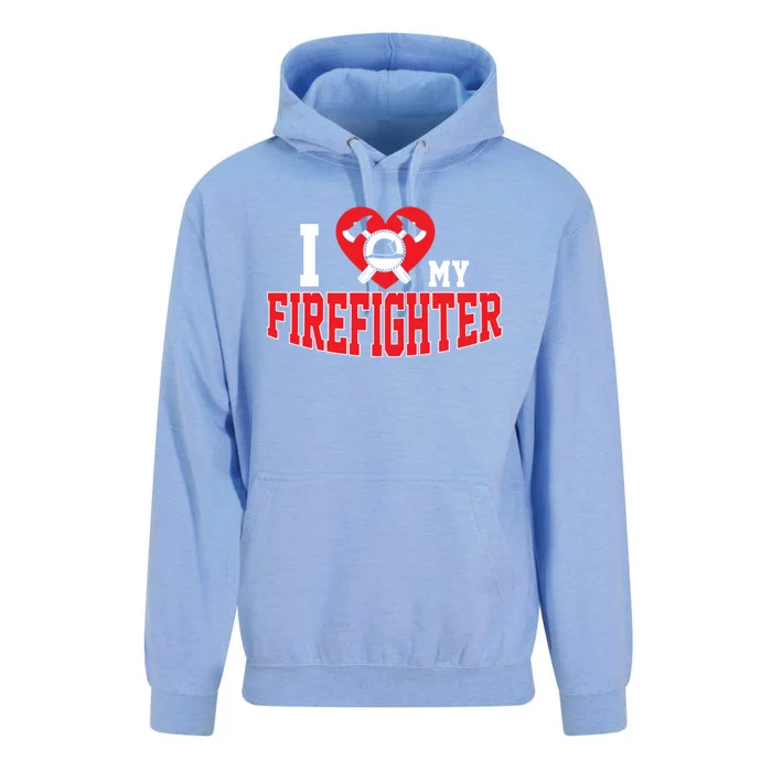 Cute I Love My Firefighter Firefighting Family Gift Unisex Surf Hoodie