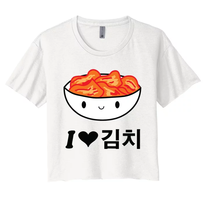 Cute I Love Kimchi South Korean Apparel Gift Idea Kpop Women's Crop Top Tee