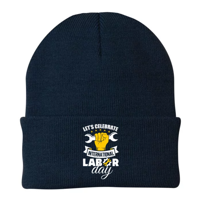 Celebrate International Labor Day Happy Union Worker Gift Knit Cap Winter Beanie