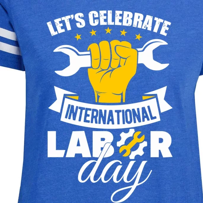 Celebrate International Labor Day Happy Union Worker Gift Enza Ladies Jersey Football T-Shirt