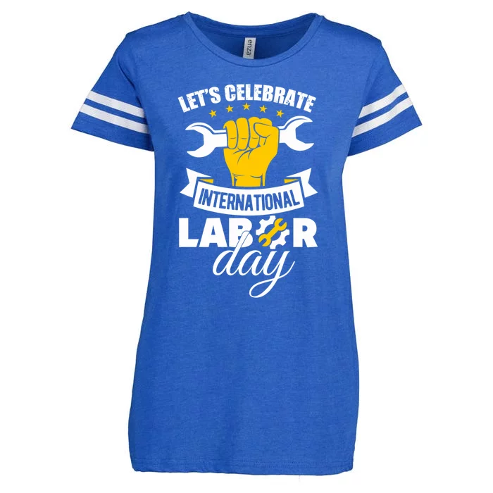 Celebrate International Labor Day Happy Union Worker Gift Enza Ladies Jersey Football T-Shirt