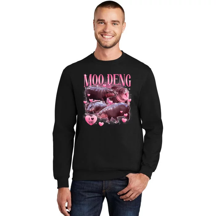 Cute I Love Moo Deng Baby Hippo Moo Deng I Heart Moo Deng Sweatshirt