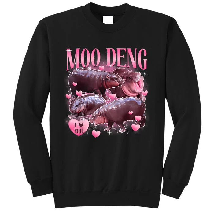 Cute I Love Moo Deng Baby Hippo Moo Deng I Heart Moo Deng Sweatshirt